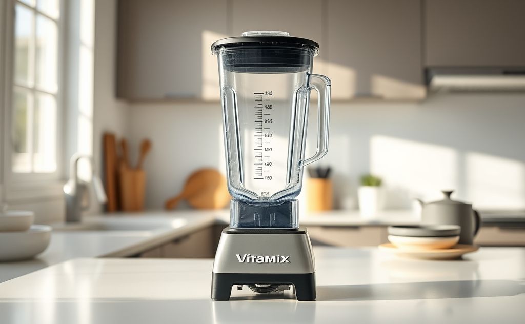 Vitamix blender cup in a kitchen setting