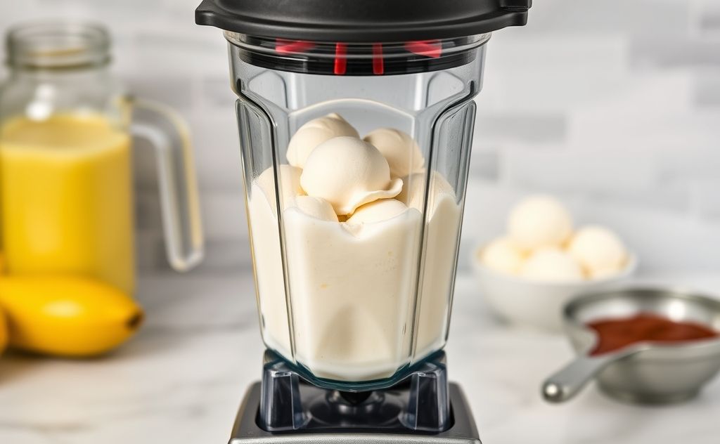 Vitamix blender making creamy ice cream delight