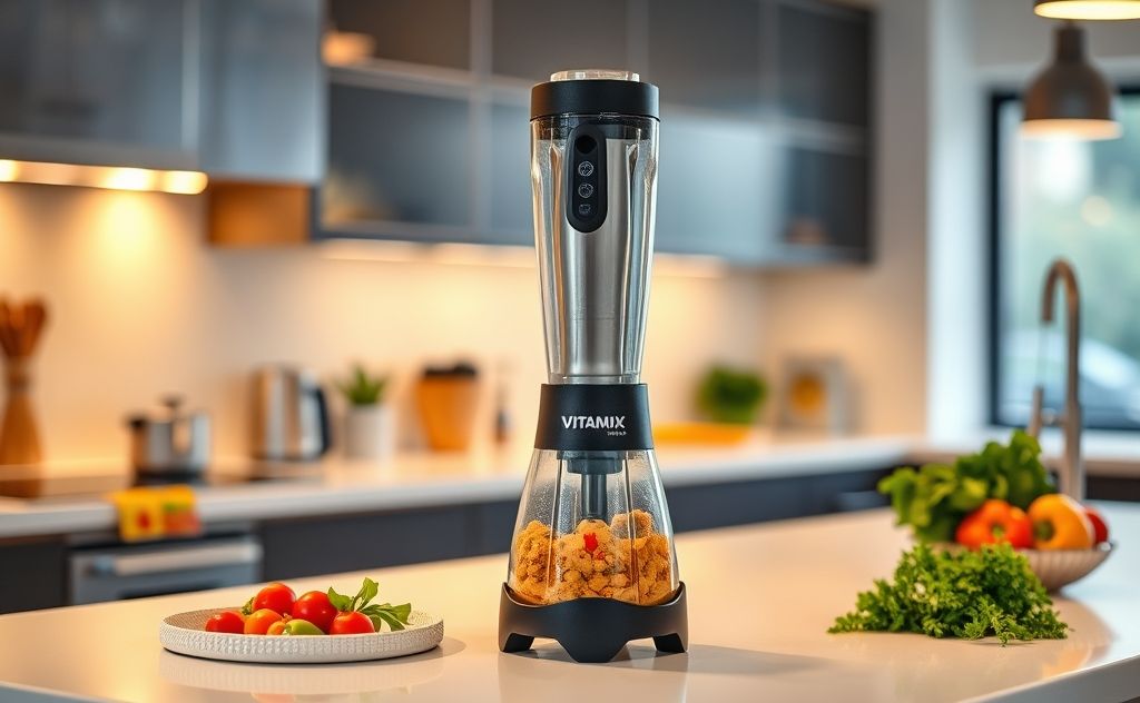 Vitamix immersion blender in a kitchen setting