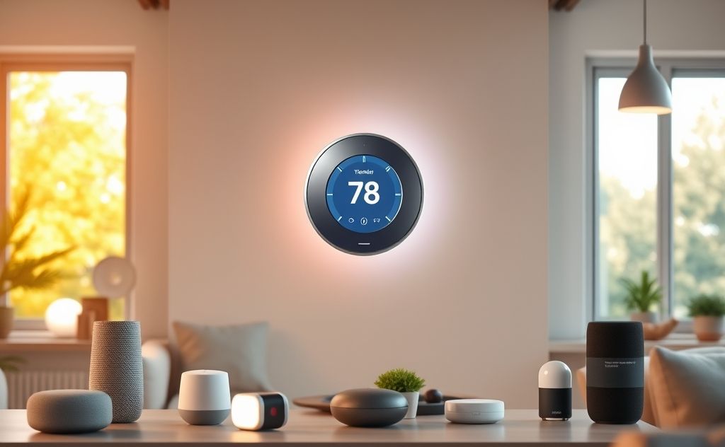 Voice control thermostat integration with devices
