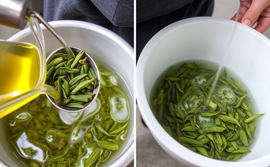 Washing tea leaves before brewing process