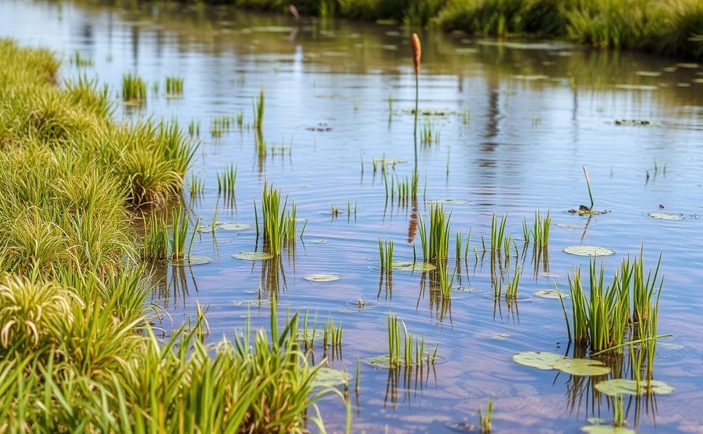 Water flow management for wetland temperature control