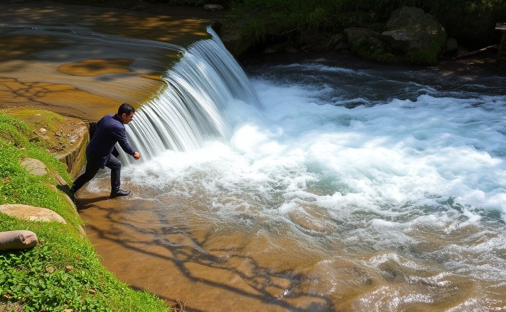 Water flow powered by nature no electricity needed