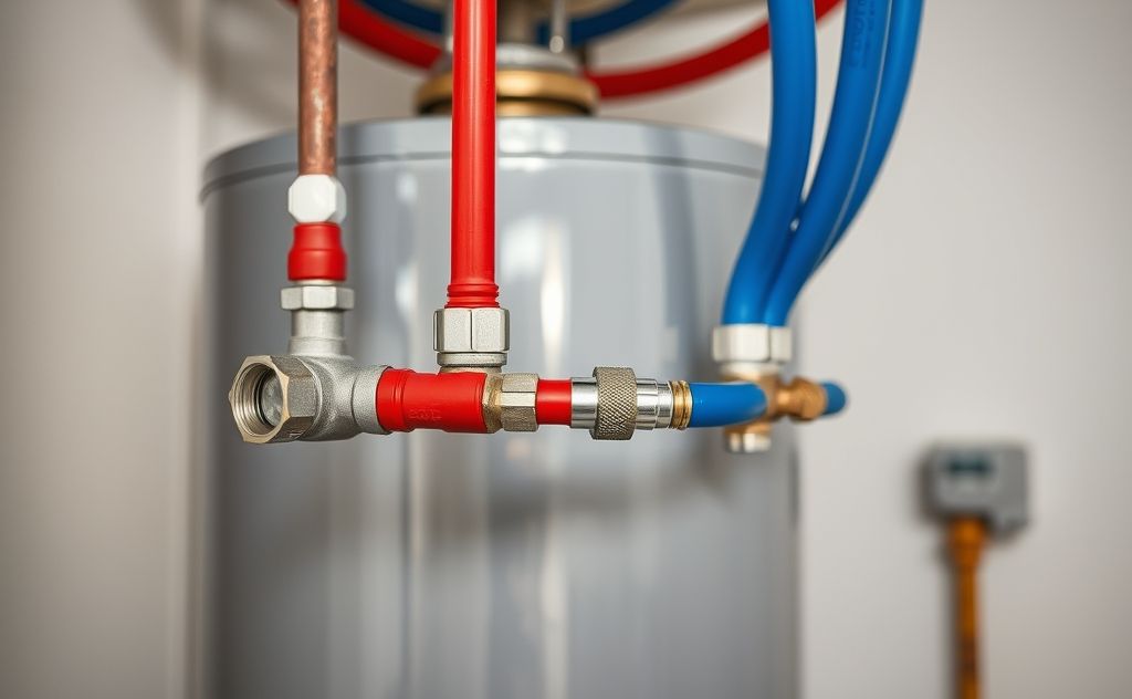 Water heater connection with PEX pipe usage