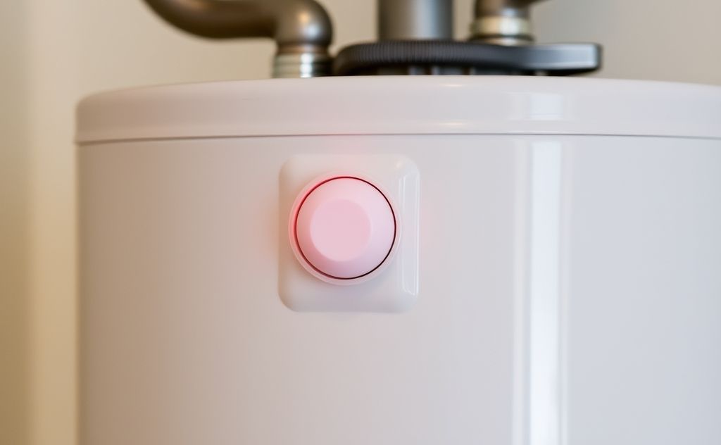 Water heater with a red blinking light indicator