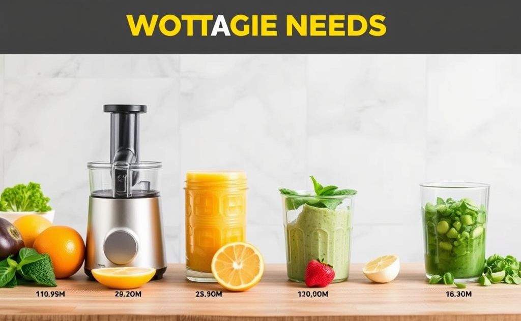 Wattage needs for different juicer types