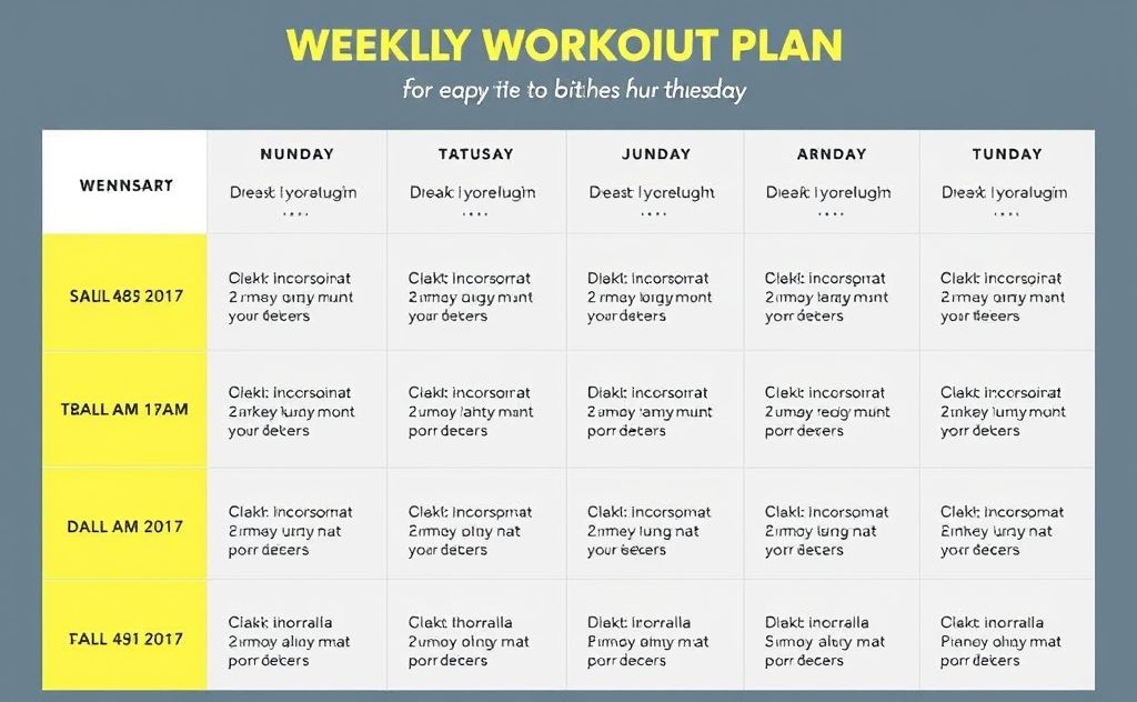 Weekly workout plan for each day routine