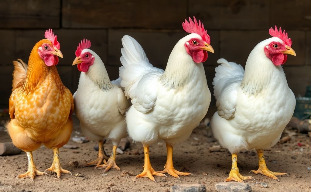 Weight of chickens at different life stages