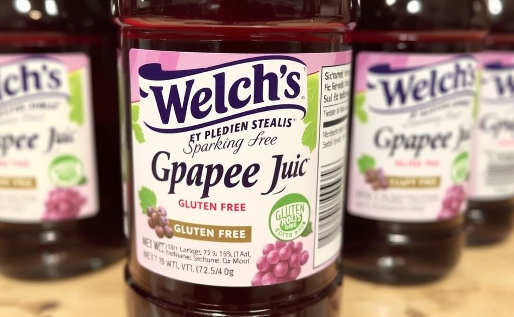 Welch's Sparkling Grape Juice gluten-free label