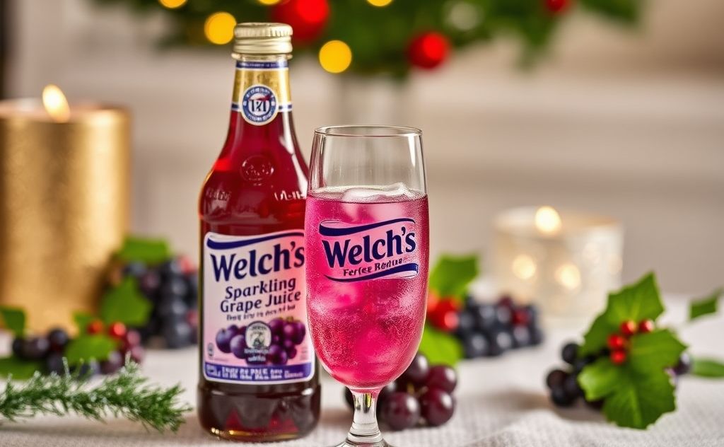 Welch's Sparkling Grape Juice in a festive setting