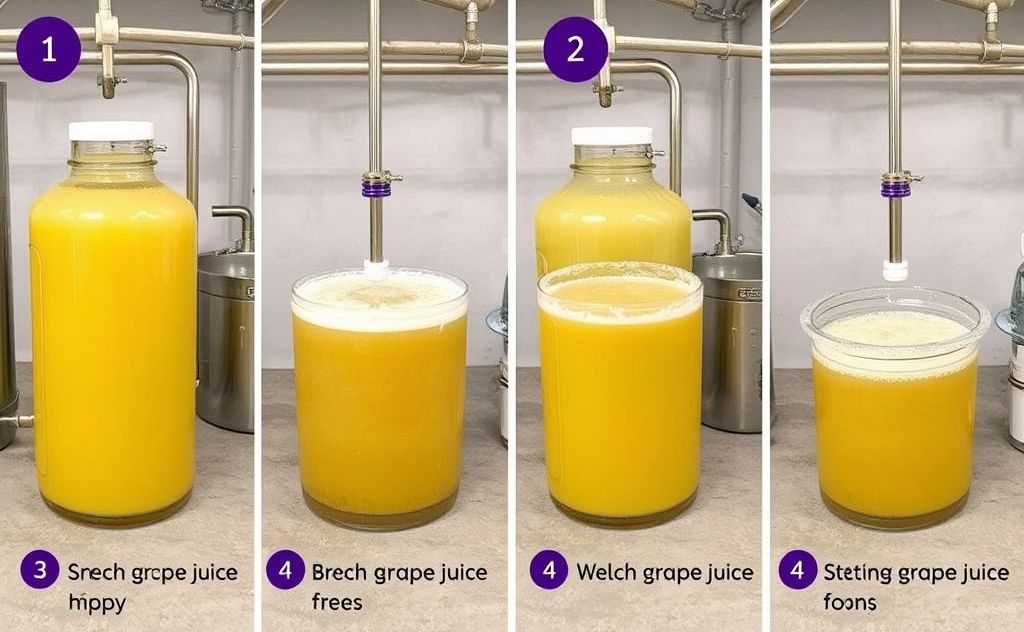 Welch's grape juice fermentation process steps