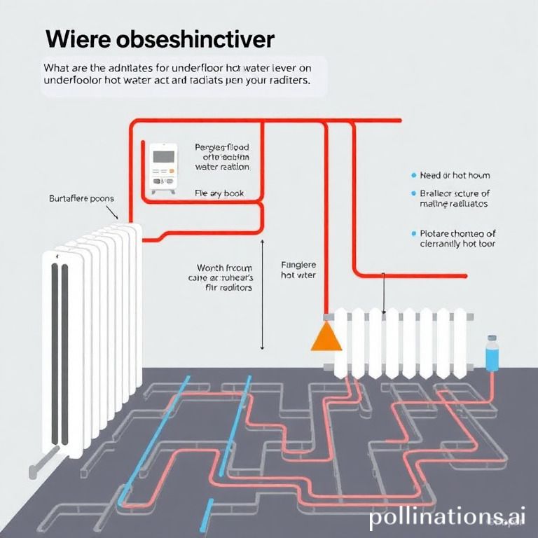 What are the advantages of underfloor hot water compared to radiators in central heating?