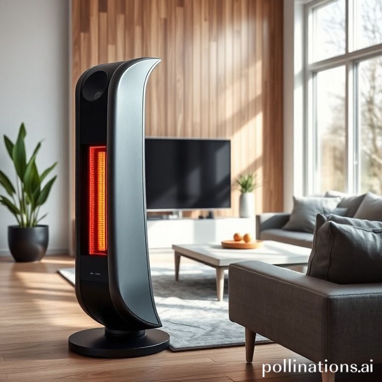 What are the unique design elements in a contemporary heater?