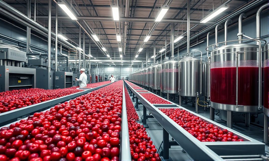 Which machines are used in cranberry juice extraction