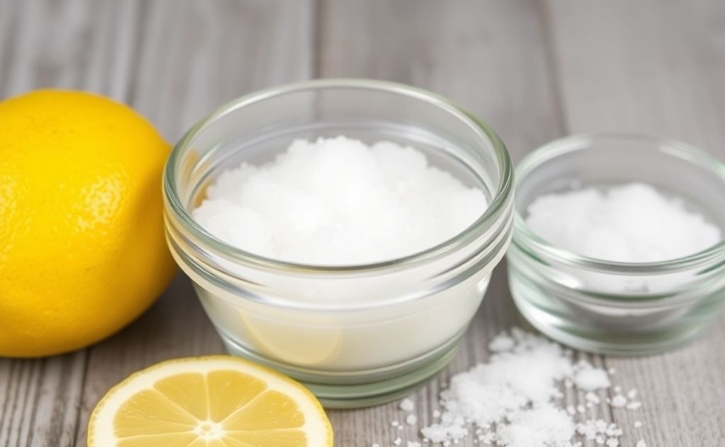 Whiten teeth using lemon juice and salt mix
