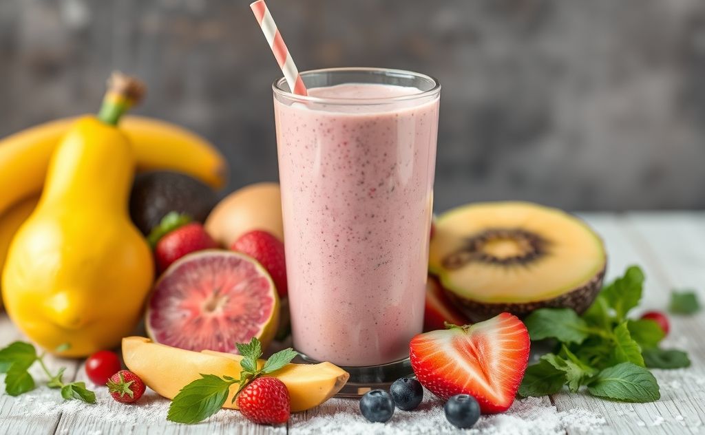 Winter smoothie ingredients fresh fruits veggies
