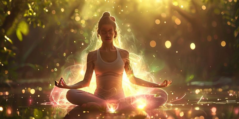 Lotus Pozunda Meditasyon Yapan Kadın Görseli