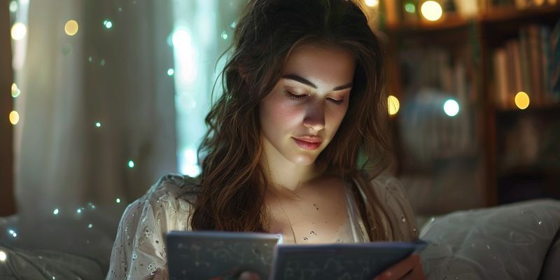 Günlük burç yorumu okuyan kadın