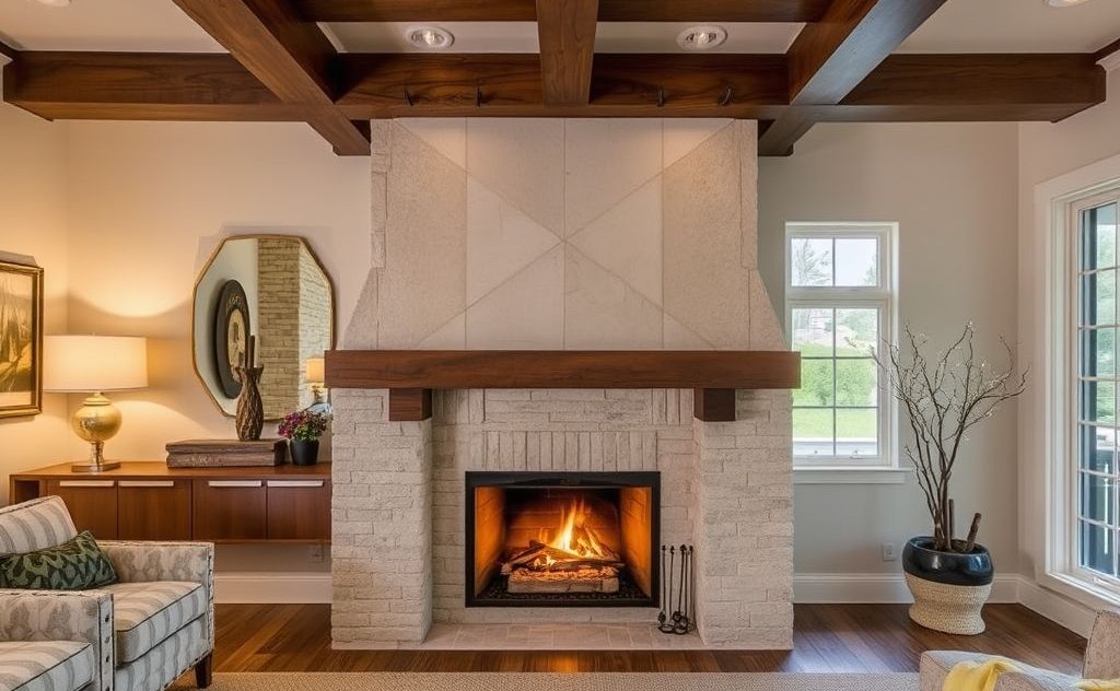 Wood burning fireplaces enhance architectural beauty