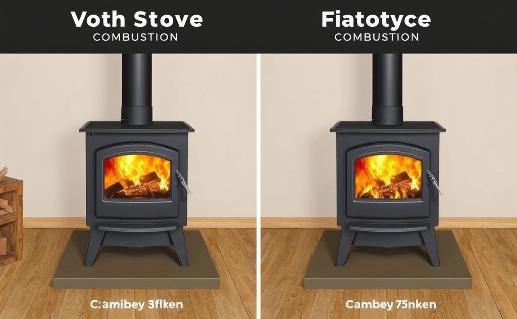 Wood stove combustion process comparison