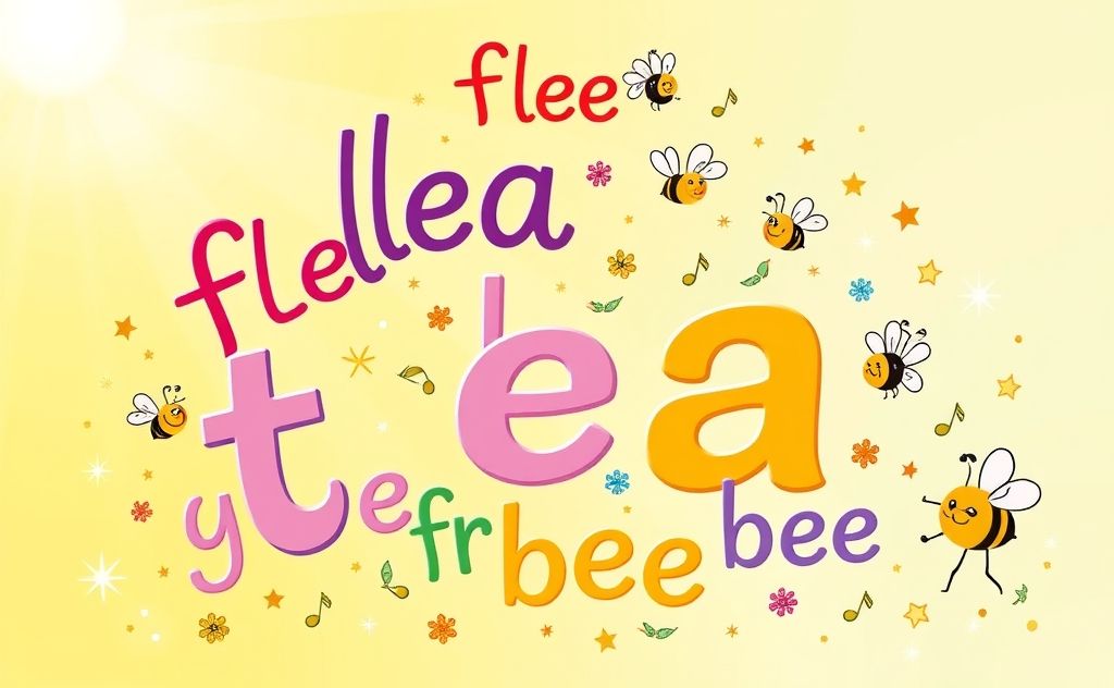 Words that rhyme with tea and evoke fun