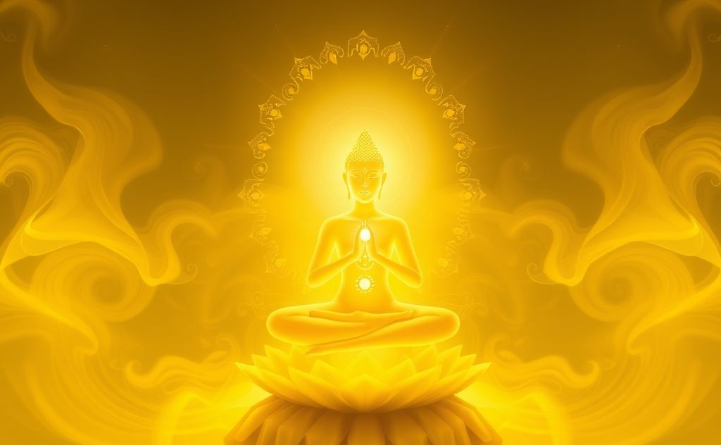 Yellow chakra energy and balance concept
