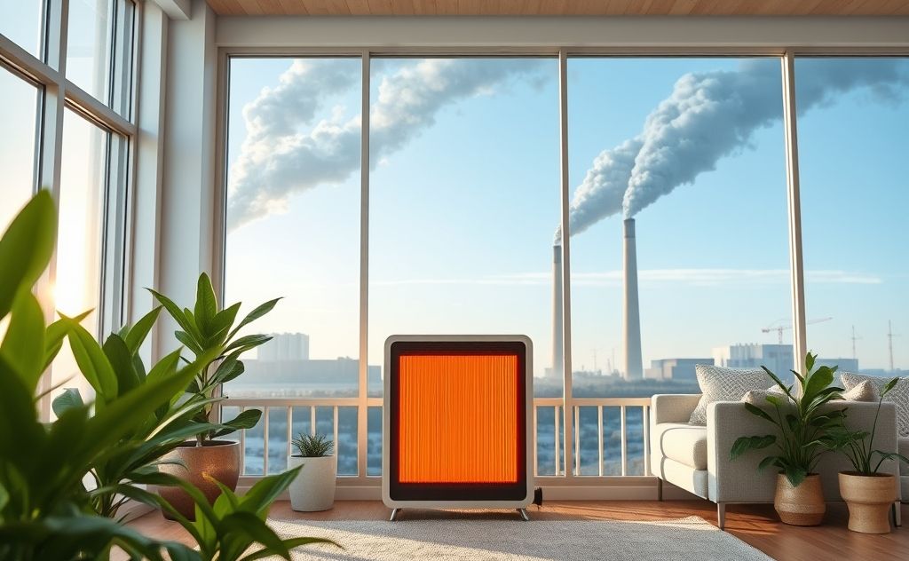 Zero emissions electric heater benefits over fossil fuels