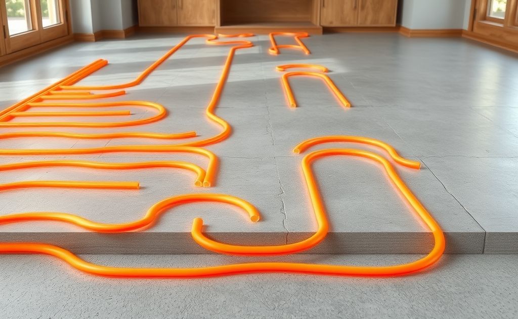 Zoning hot water heating in concrete floors