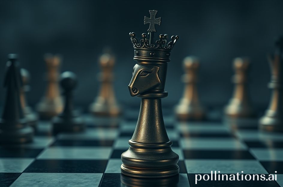 Pièce d'échecs cavalier avec une couronne de roi, symbolisant stratégie et leadership