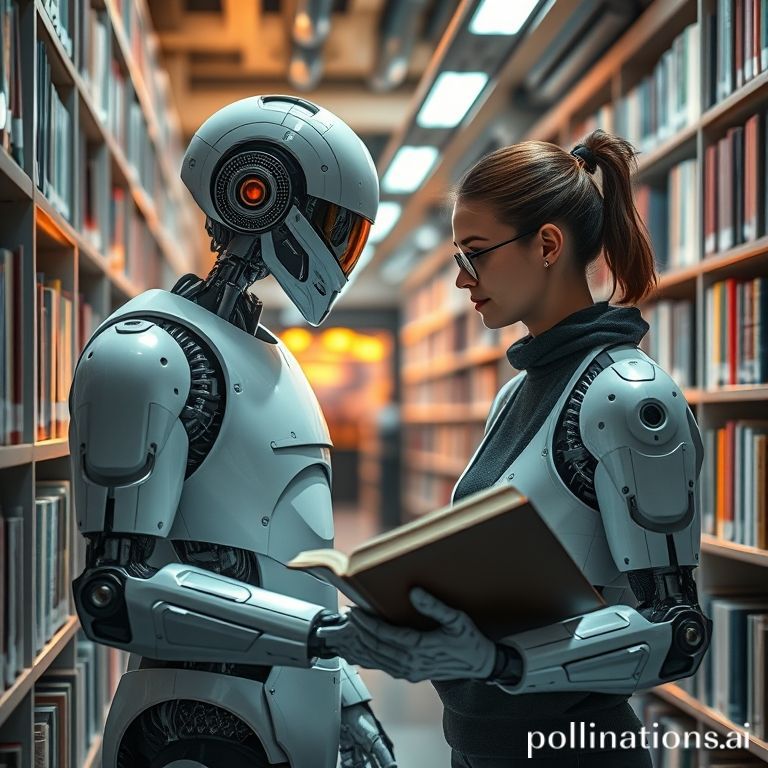 A friendly AI assisting a human in finding information, symbolizing the future of AI tool discovery.