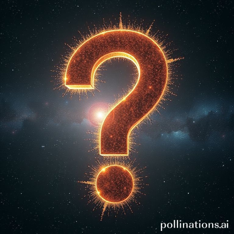 A giant question mark formed from stars and nebula in deep space.