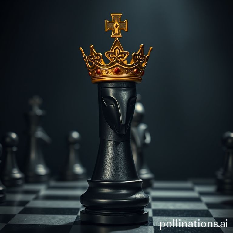 Pièce d'échecs cavalier avec une couronne de roi, symbolisant la stratégie et le leadership