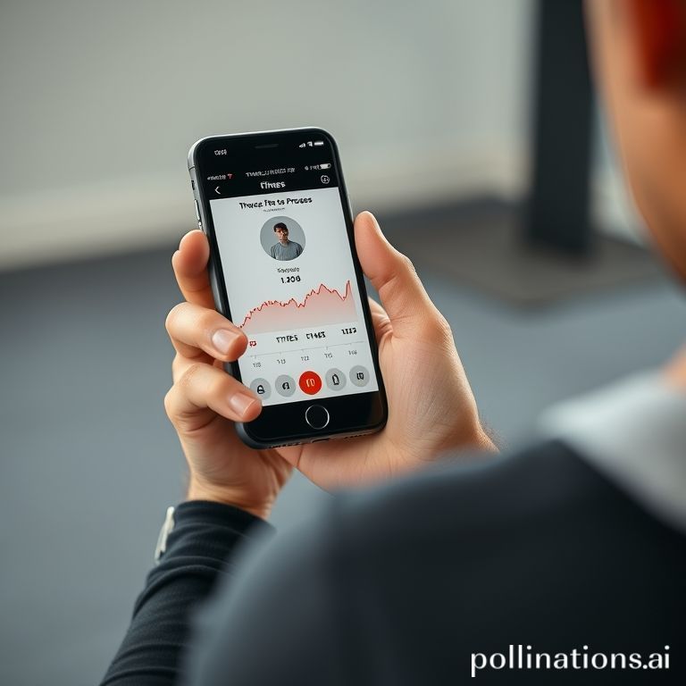 トレーニング記録をスマホアプリでつける様子