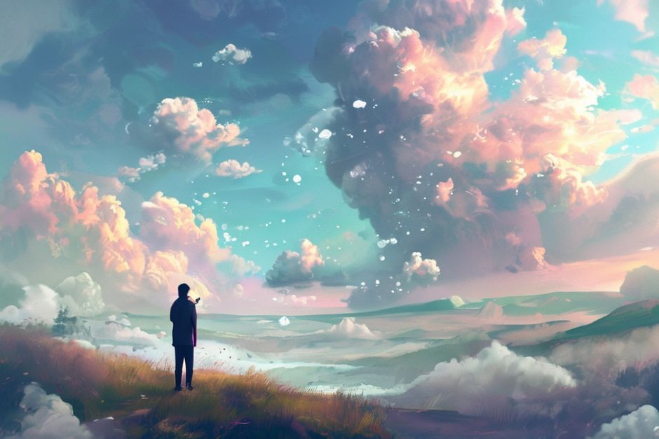 将思绪想象为云朵的人