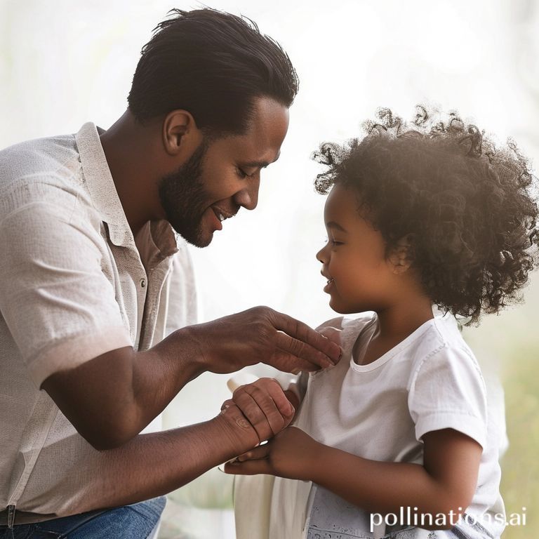 A caring parent (adult, diverse ethnicity) gently guiding a young child (4-8 years old) while they use a tablet together, with a blurred background suggesting a modern home environment. The child looks engaged and curious, and the parent's expression is supportive. The scene should convey responsible technology use and parental guidance, emphasizing safety and shared learning.