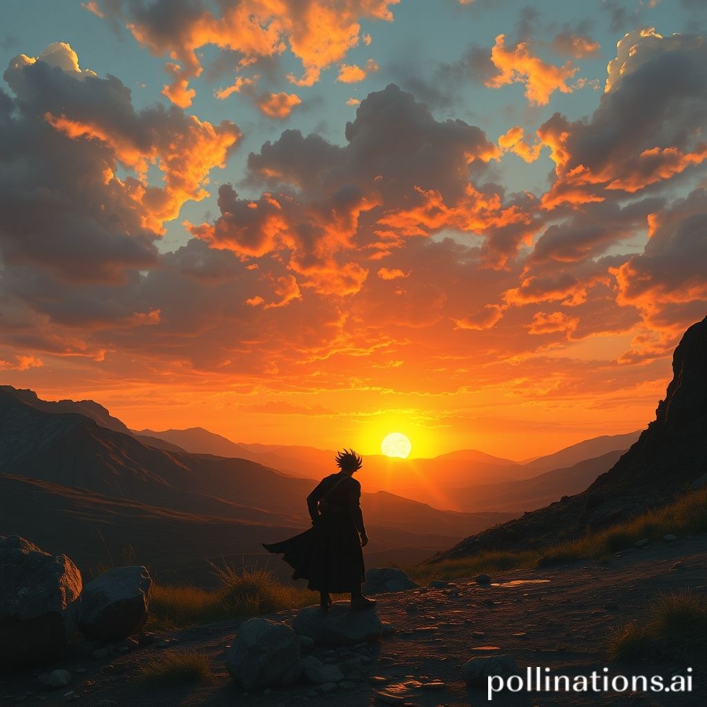 a_resplendent_sunset_at_a_quarry_with_a_stout_figure_relinquishing_anger