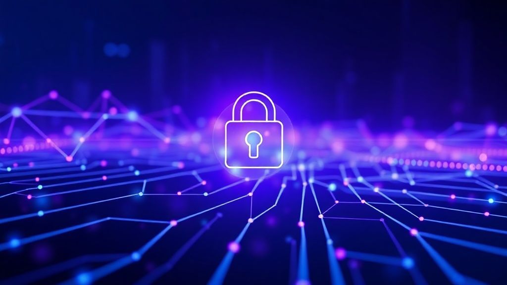 Abstract digital security network background