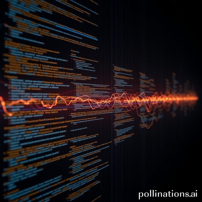 Abstract visualization of a data analysis pipeline, showing text transforming into structured data.