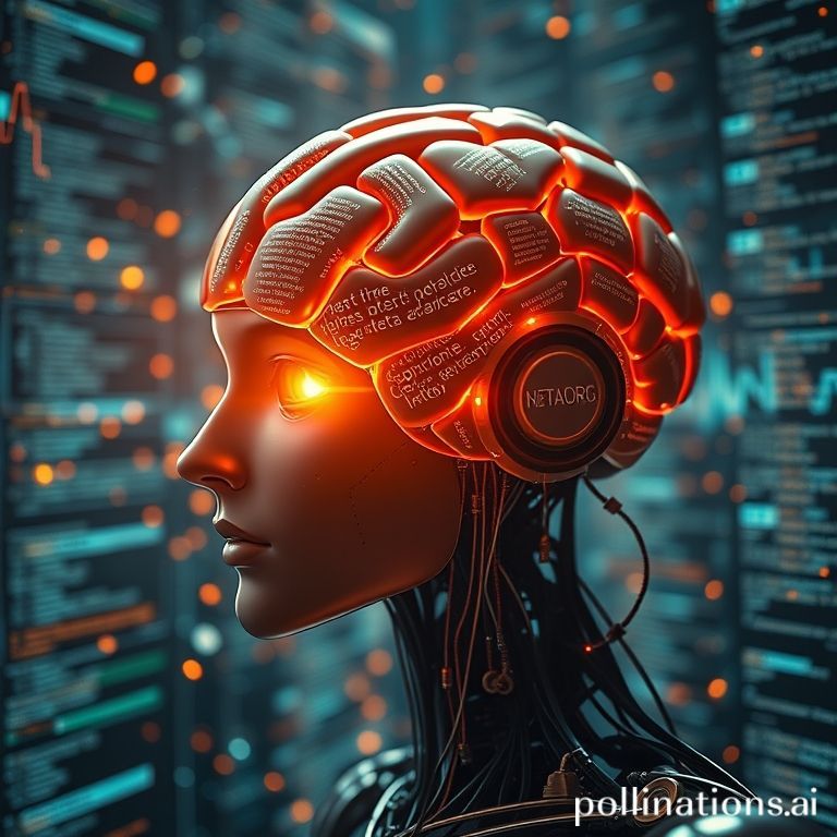 An AI brain processing unstructured community text into a structured database.