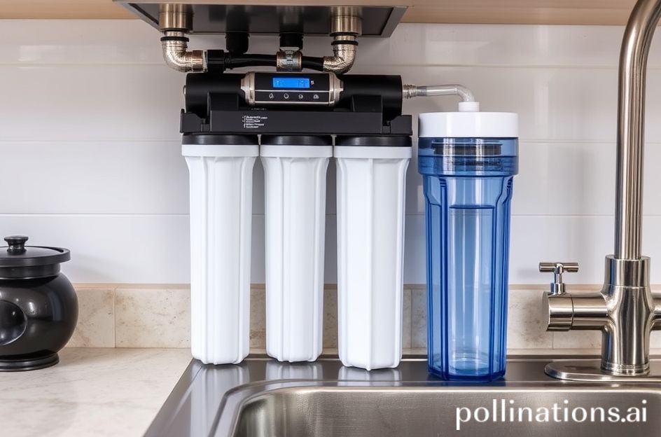 Waterdrop advanced reverse osmosis system installed under a kitchen sink