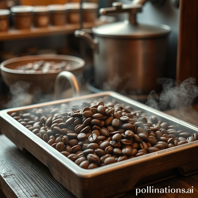 Roastery artisan dengan biji kopi segar