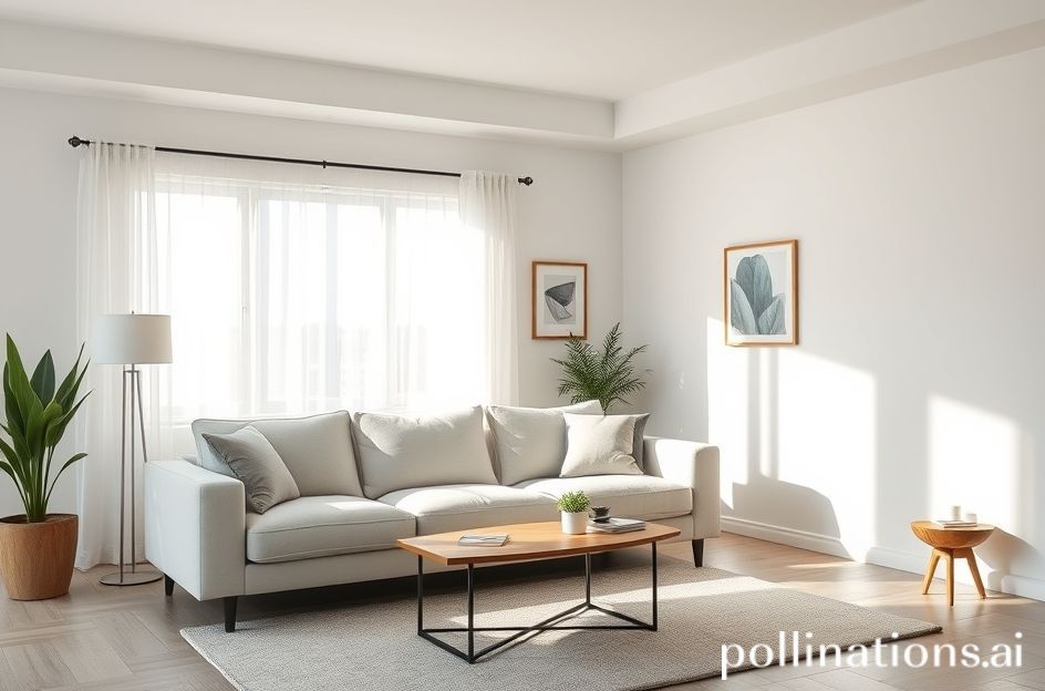 Ruang tamu bersih dengan sofa setelah dicuci