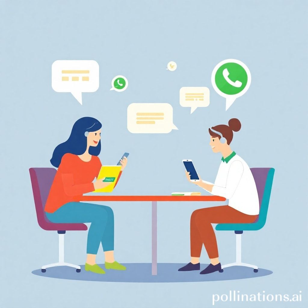 Ilustración de equipos de negocio utilizando chatbots de IA en web y móvil, sin texto, estilo vector moderno