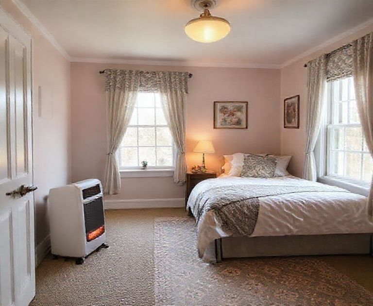 Cozy room with a safe electric space heater