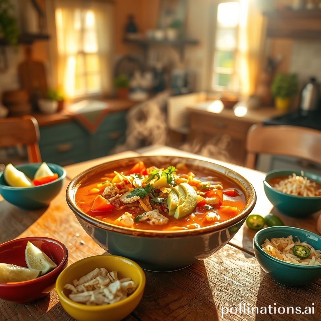 Delicious bowl of Chicken Tortilla Soup