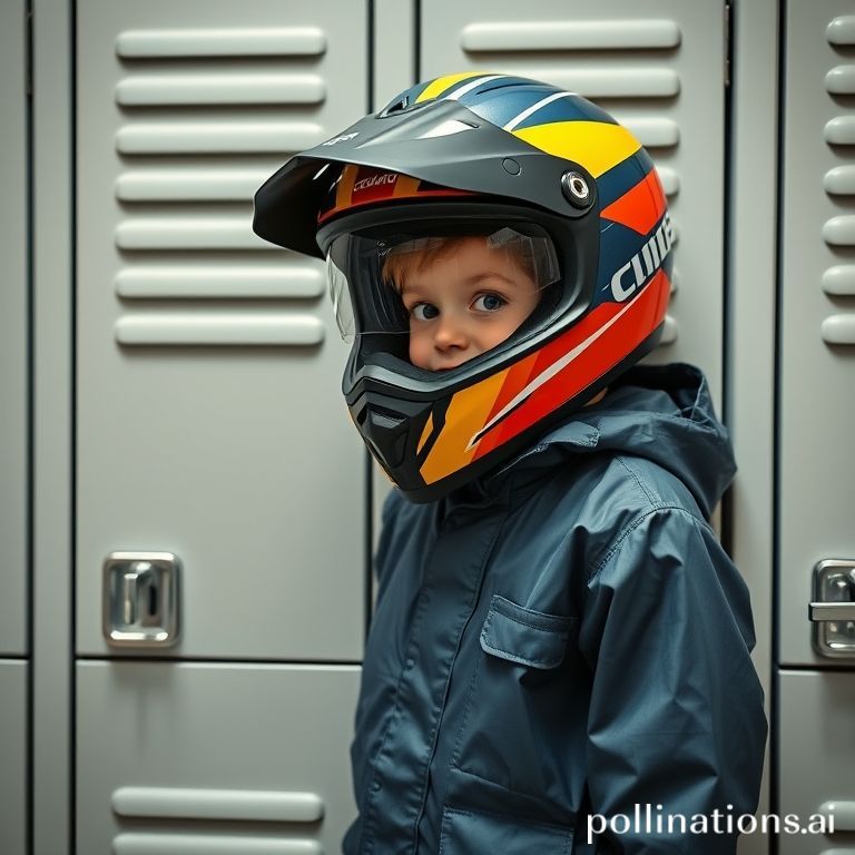 Helm anak dan jas hujan