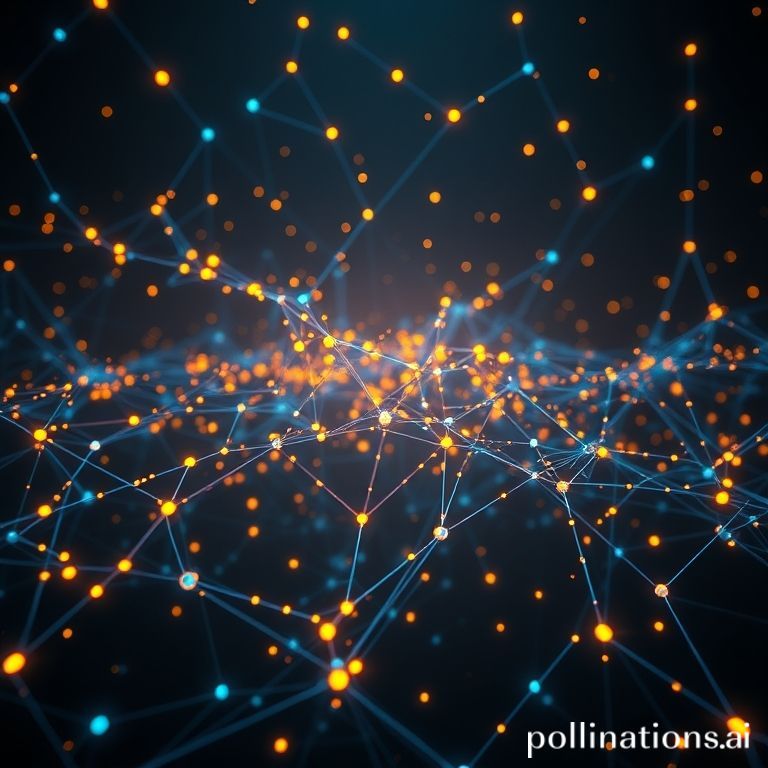 A digital representation of a community hive mind as a glowing neural network, symbolizing AI tool recommendations.