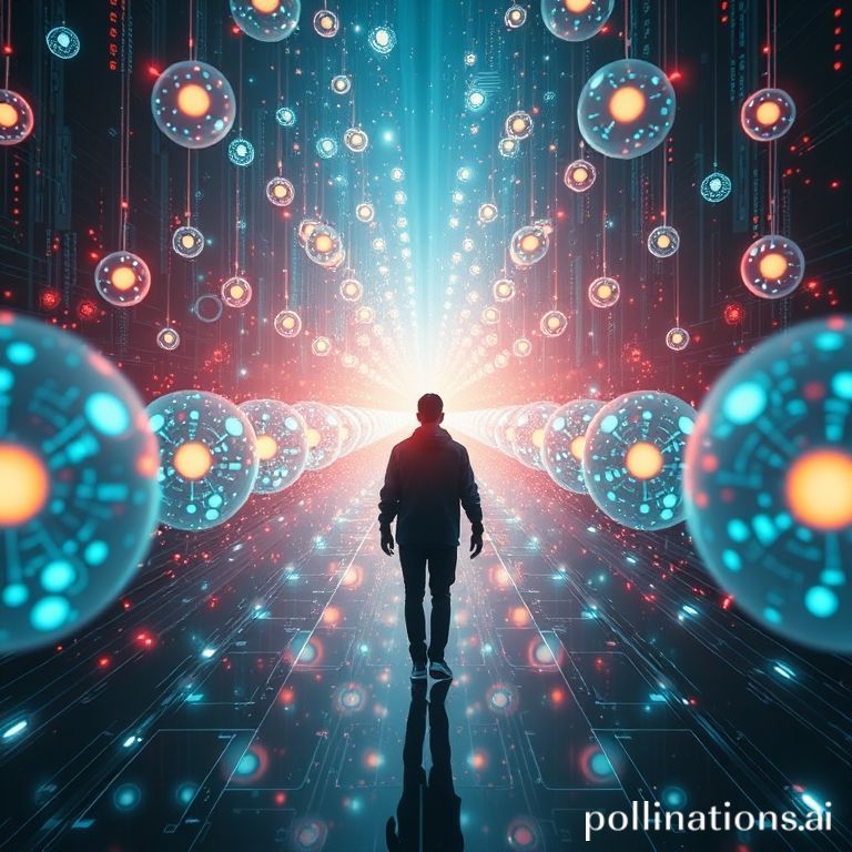 A person navigating a vast digital landscape of AI tools.