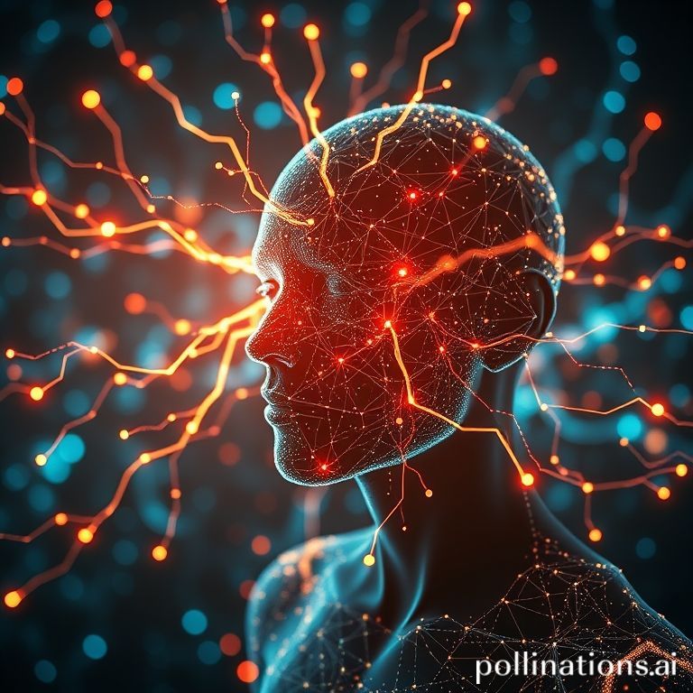 A glowing neural network intertwined with streams of personal digital data, symbolizing a personalized AI agent.