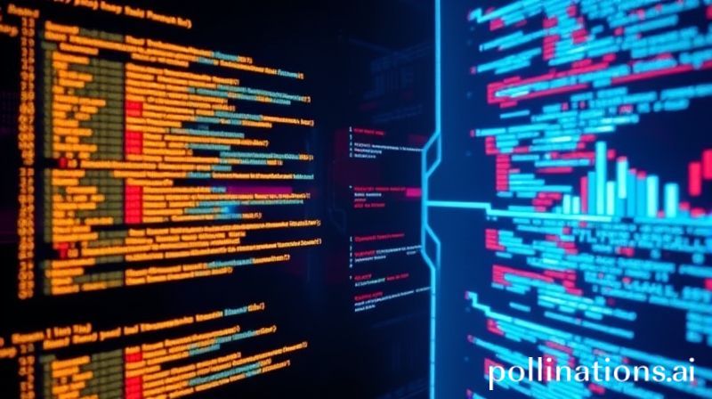 A futuristic holographic display showing streams of code, illustrating the concept of AI-powered code generation.